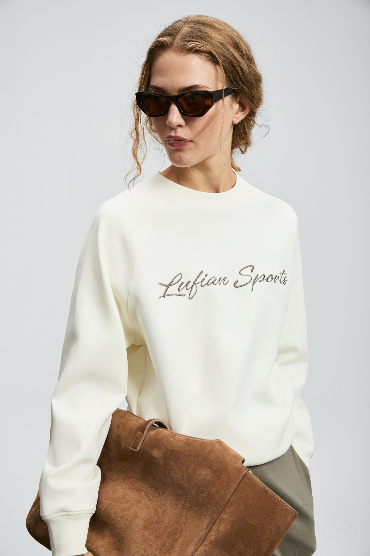 Ander Women's Knitted Sweatshirt Off White - LUFIAN