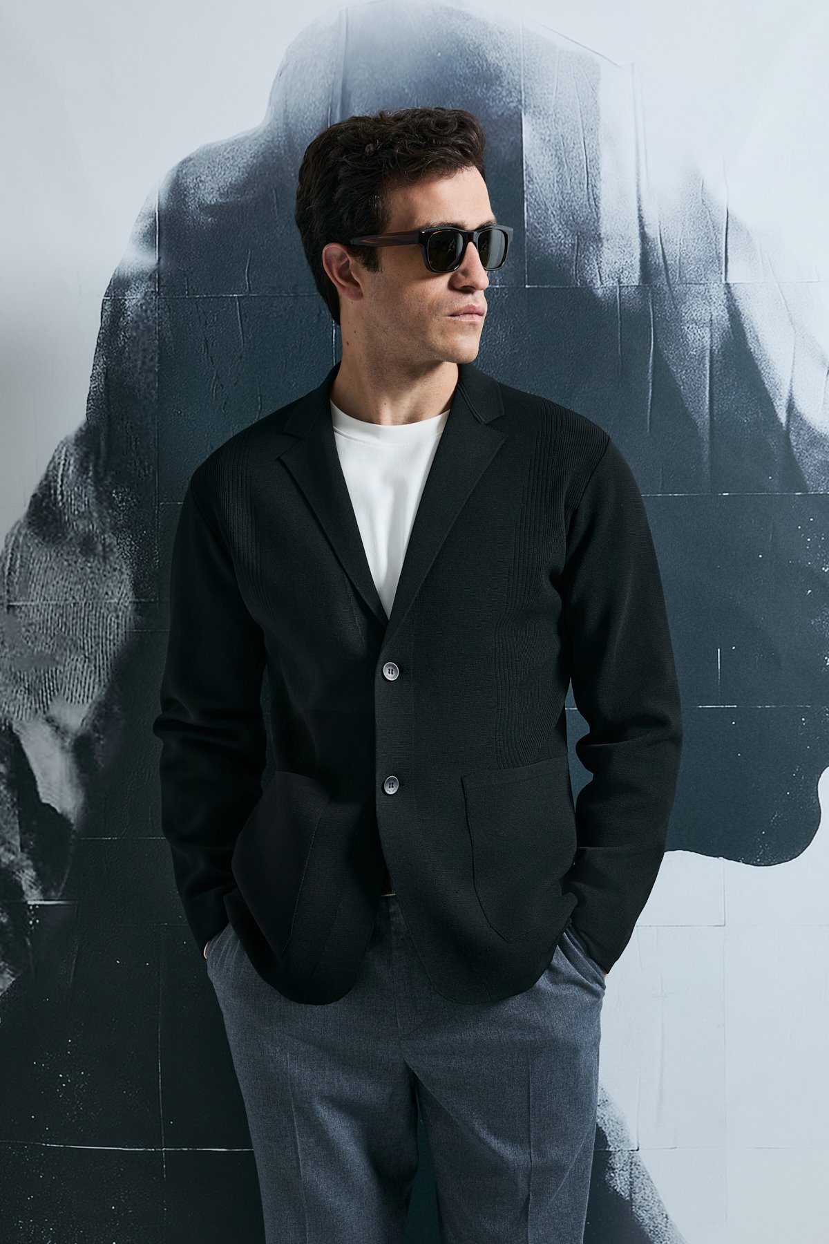 Andre Men's Cardigan Black - LUFIAN