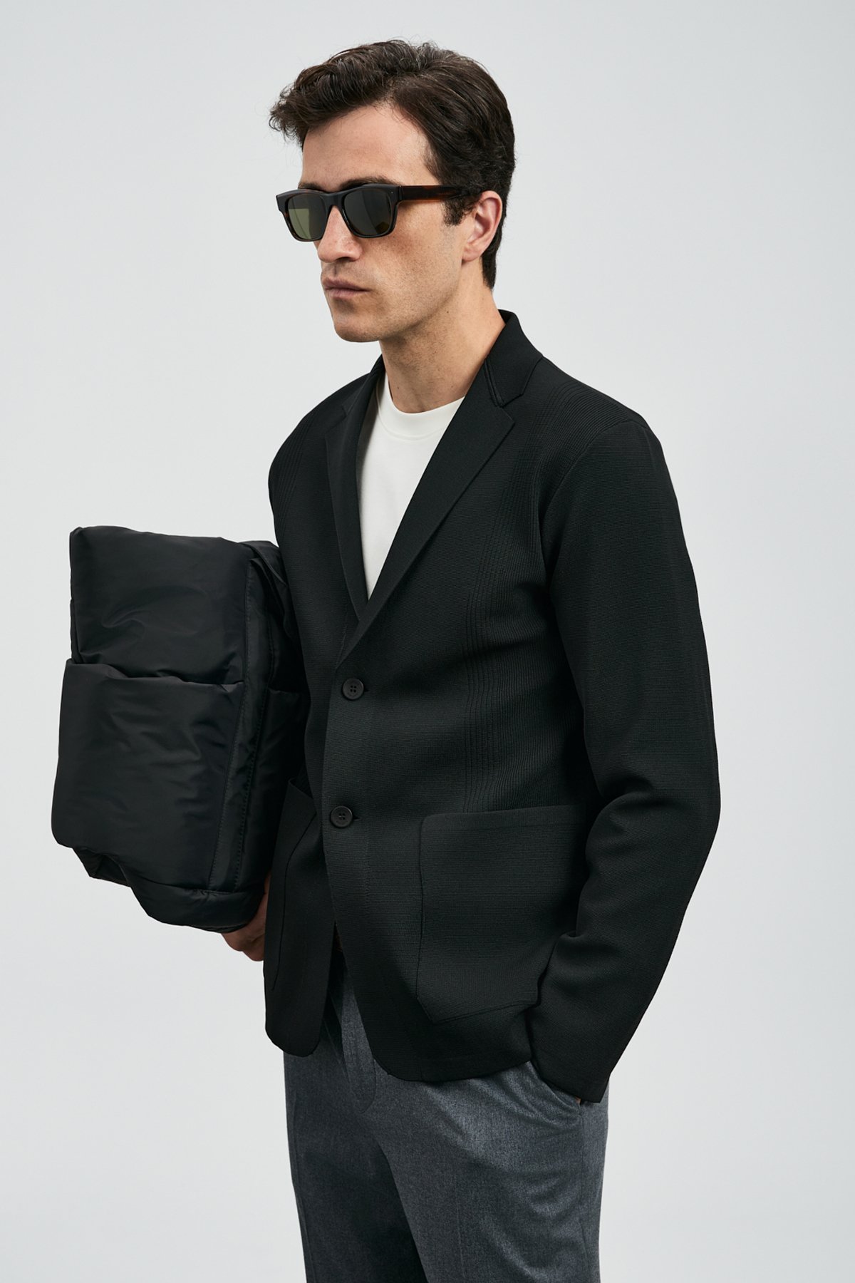 Andre Men's Cardigan Black - LUFIAN
