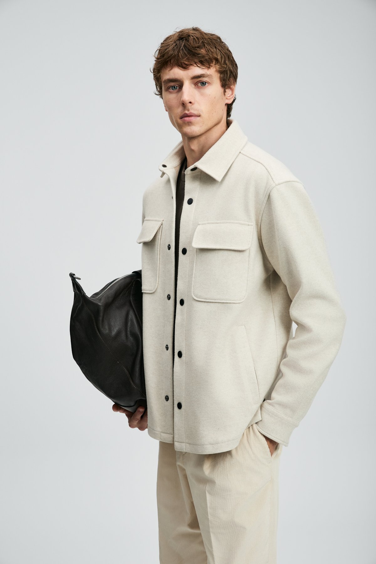 Andre Men's Knitted Jacket Ecru - LUFIAN