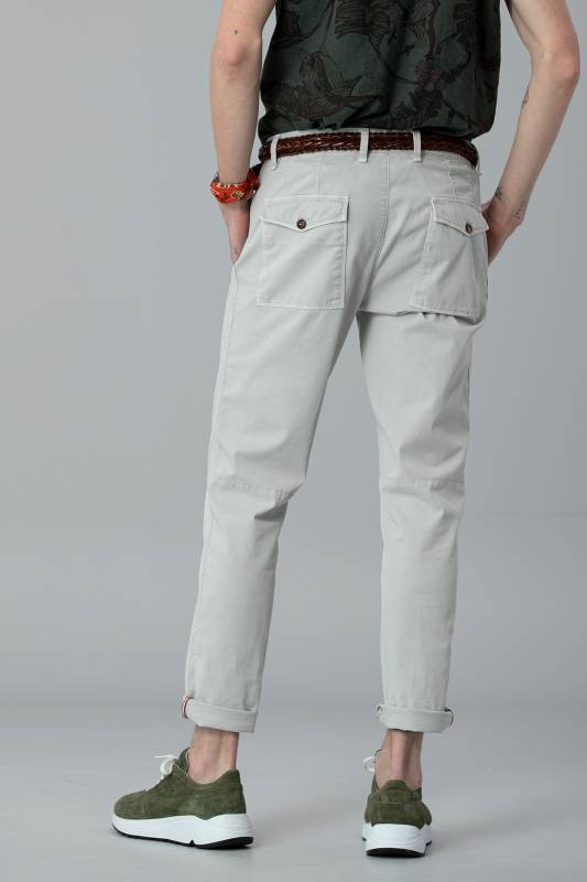 Andro Sports Mens Chino Pants Tailored Fit Stone - 5