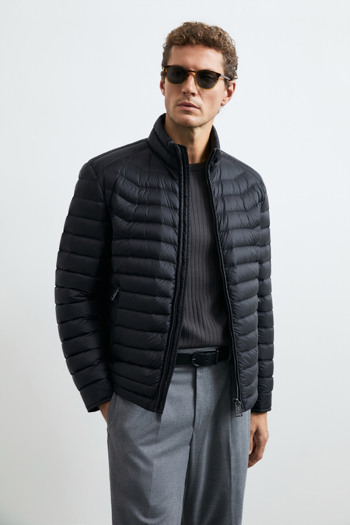 Goose Feather Male Coat Black - Lufian