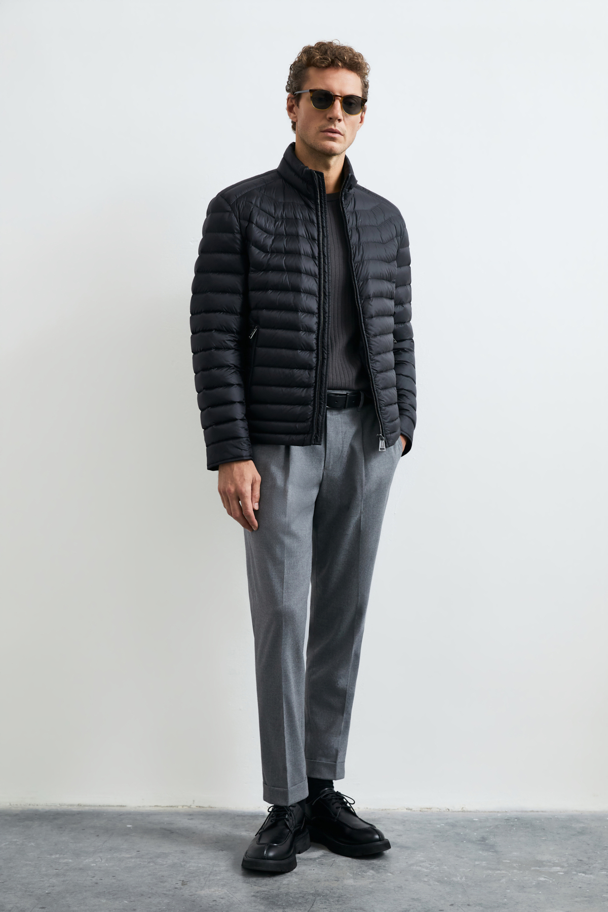 Goose Feather Male Coat Black - Lufian