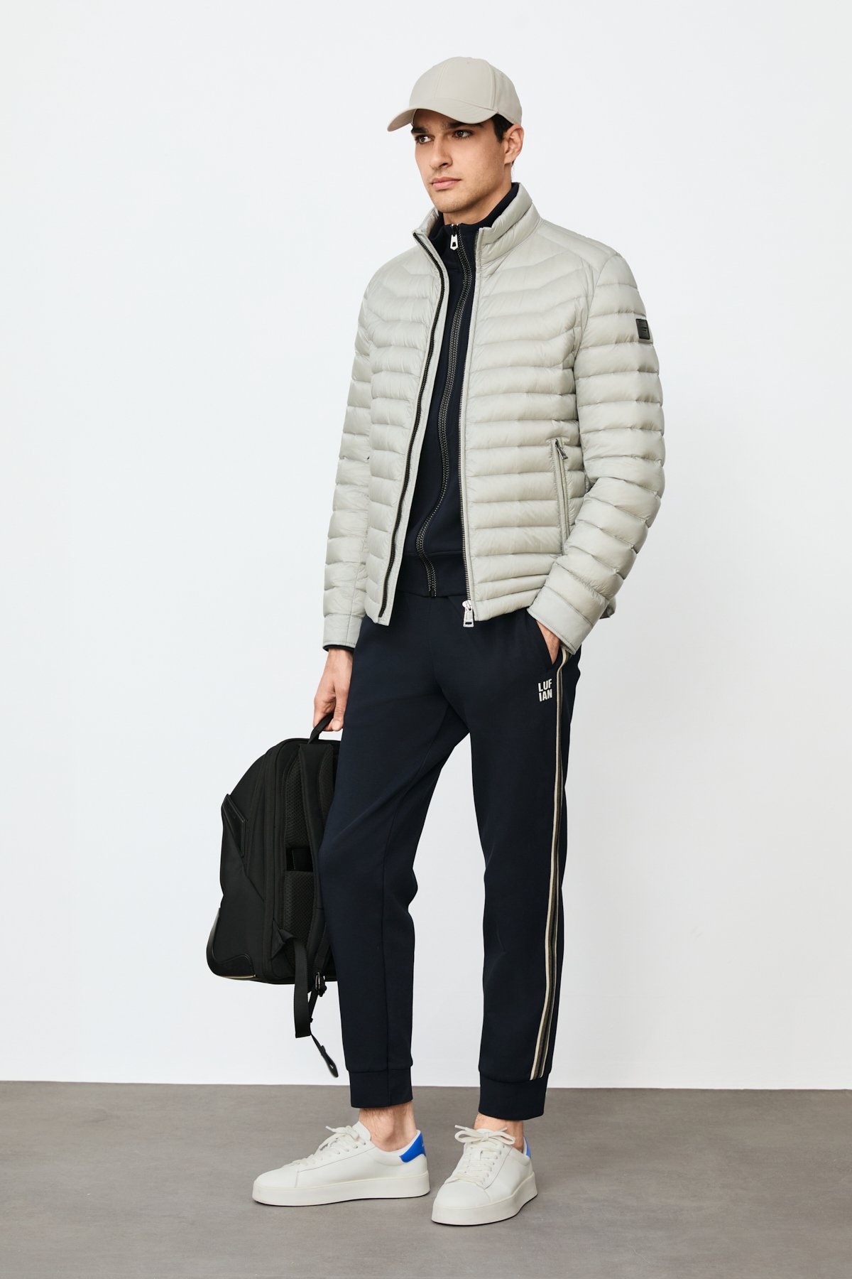 Andy Men's Goose Down Puffer Jacket Light Grey - Lufian