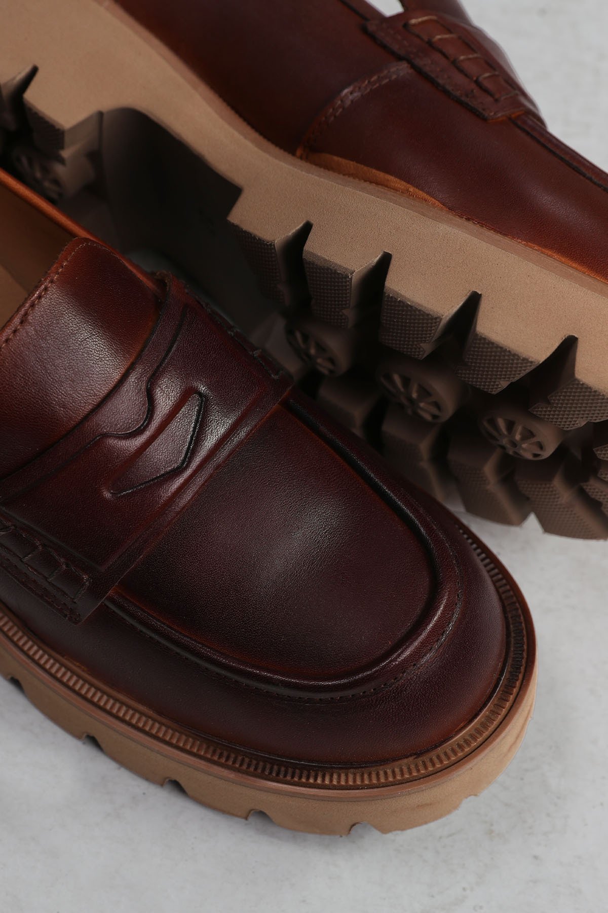 Anna Women's Leather Shoes Brown - LUFIAN