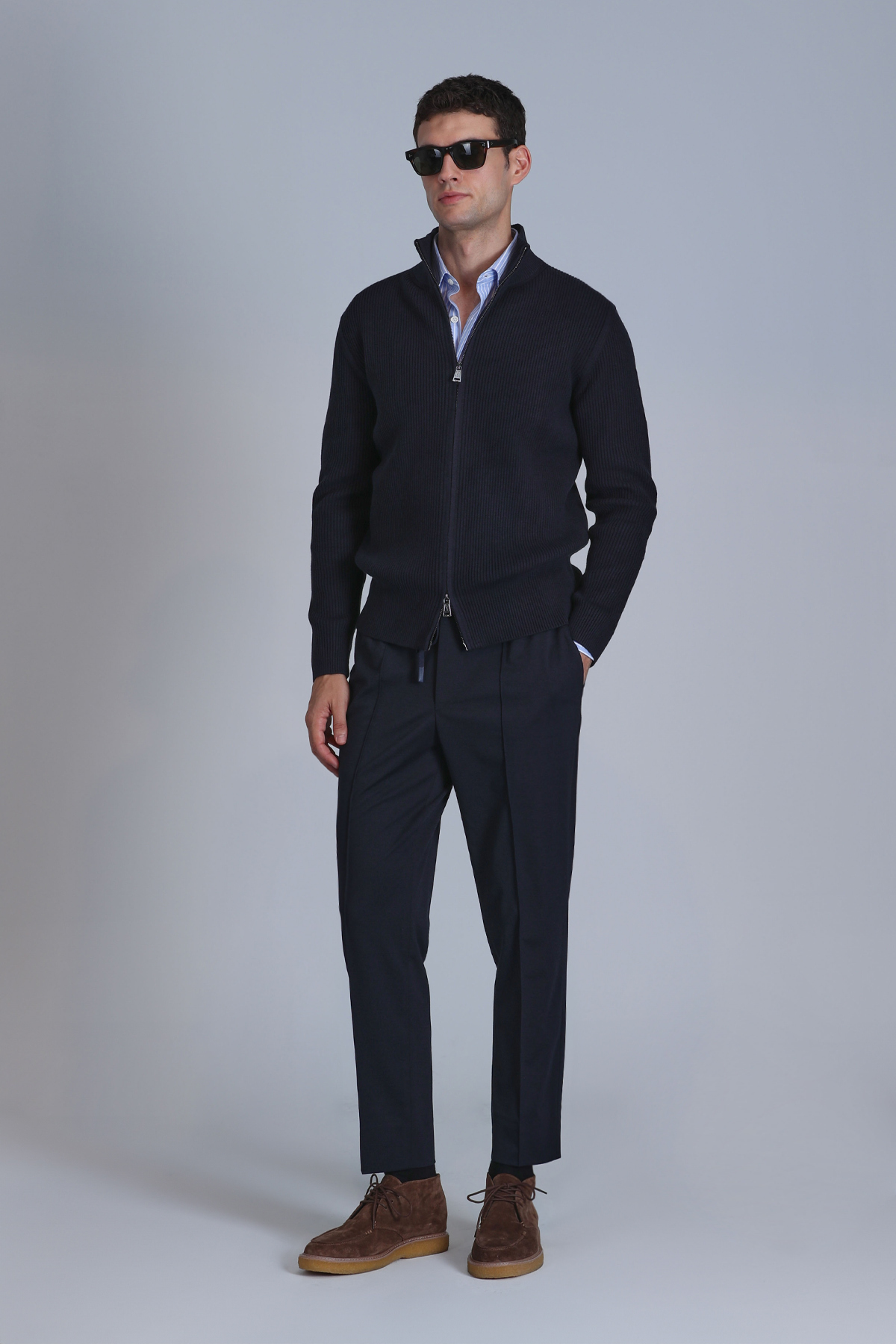 Antoni Sports Mens Chino Pants Slım Fıt Navy - Lufian