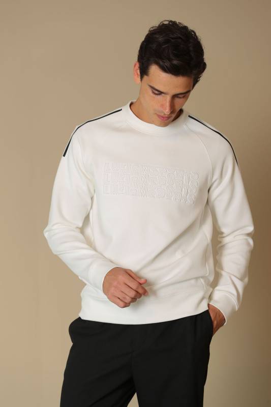 Arles Male Sweatshirt Off Whıte - 1