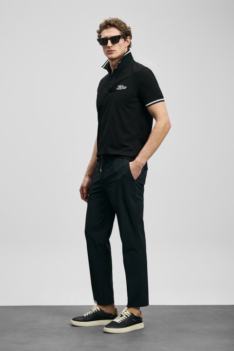 Artos Smart Men's Polo T-Shirt Black - LUFIAN