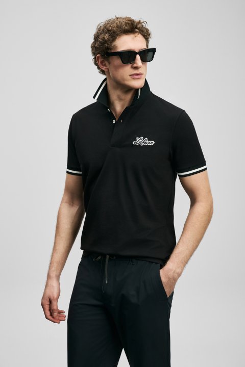 Artos Smart Men's Polo T-Shirt Black - LUFIAN