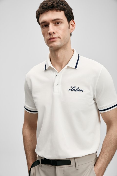 Artos Smart Men's Polo T-Shirt Off White - LUFIAN