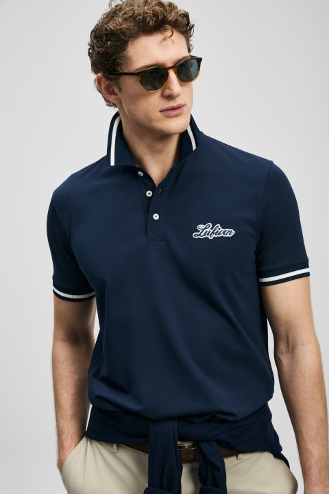Artos Smart Men's Polo T-Shirt Navy Blue - LUFIAN