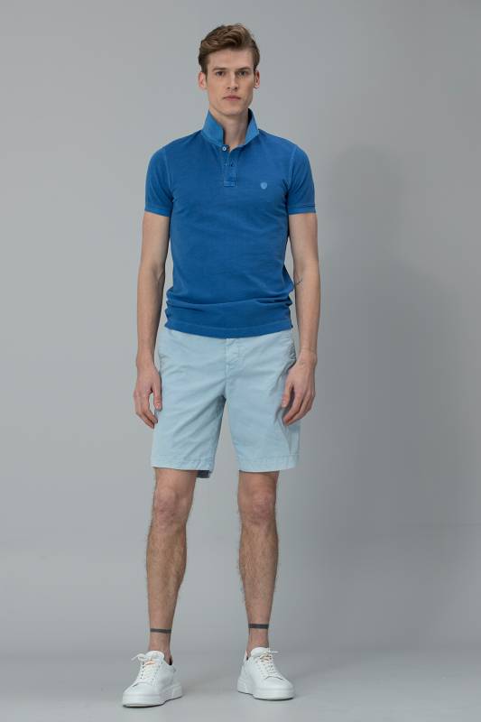 Aryan Sports Mens Chino Shorts Slım Fıt Blue - 3