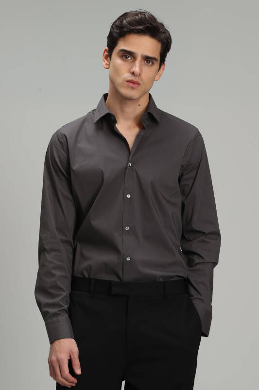 Austın Men Basic Shirt Anthracıte - 1