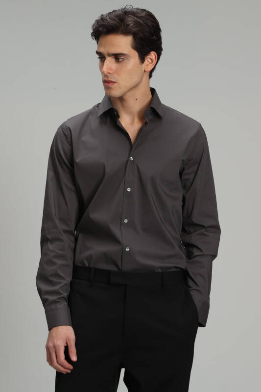 Austın Men Basic Shirt Anthracıte - 2