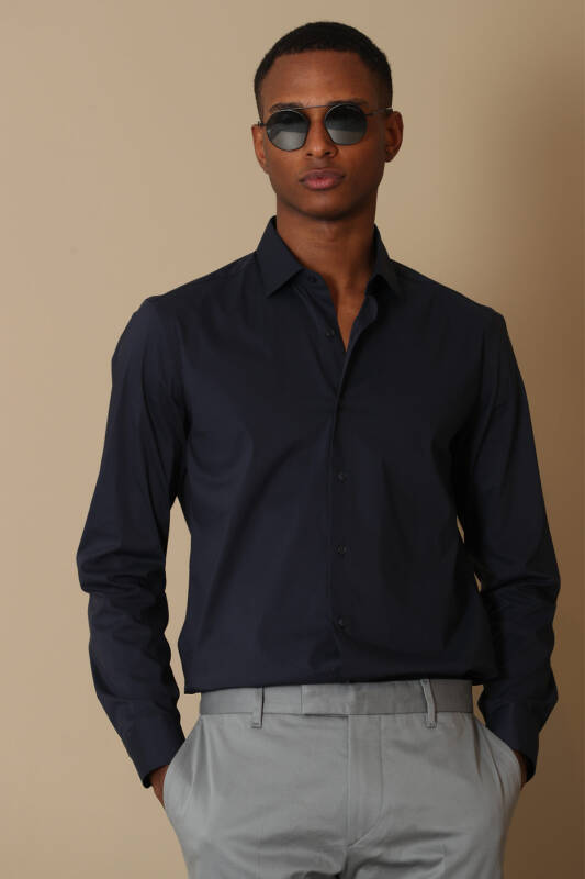 Austın Men Basic Shirt Navy - 1