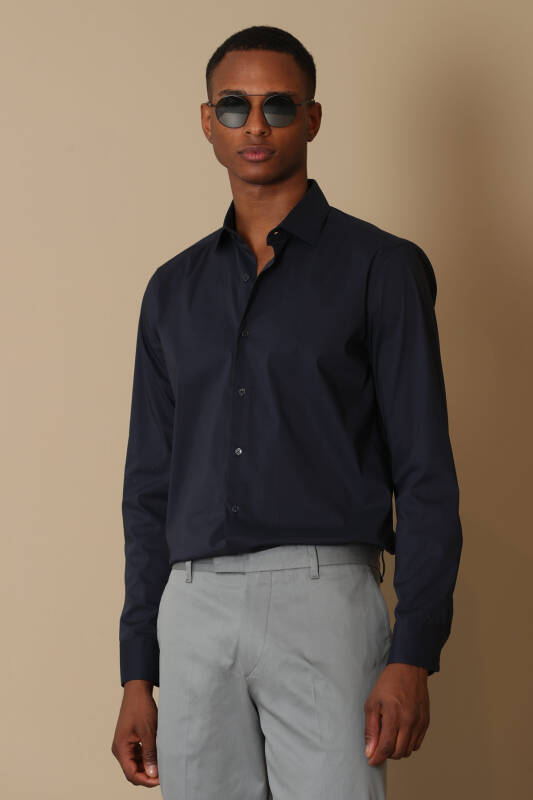 Austın Men Basic Shirt Navy - 2