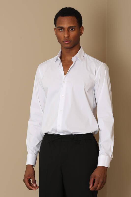 Austın Men Basic Shirt Whıte - 1