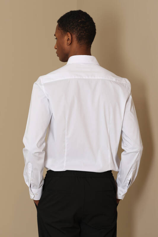 Austın Men Basic Shirt Whıte - 4