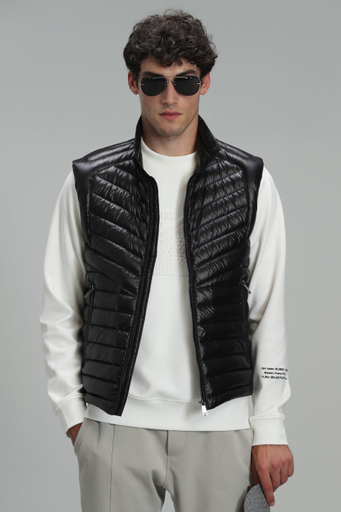 Axel Goose Feather Mens Vest Black - Lufian