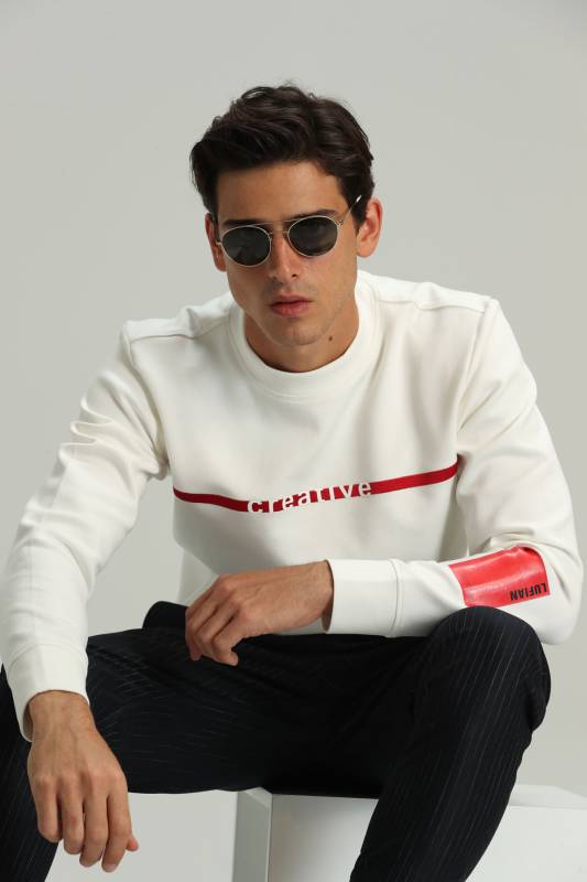 Based Male Sweatshirt Off Whıte - 3