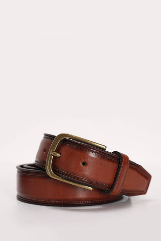 Benar Mens Leather Belt Taba - 1