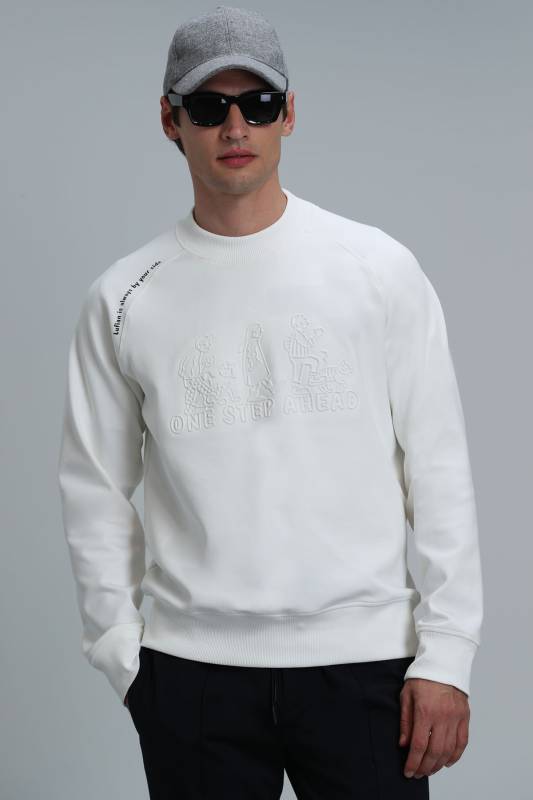 Bert Male Sweatshirt Off Whıte - 1