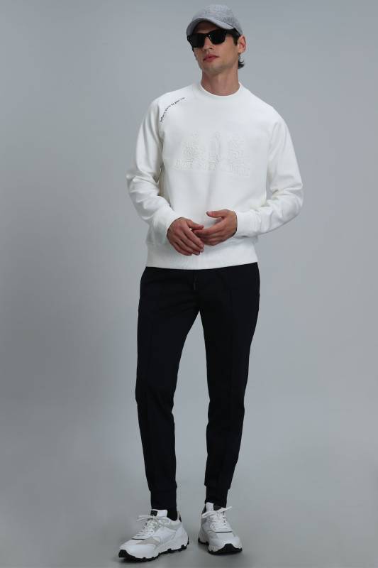 Bert Male Sweatshirt Off Whıte - 4