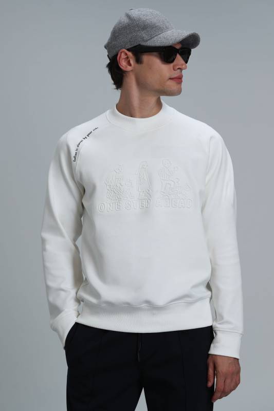 Bert Male Sweatshirt Off Whıte - 5