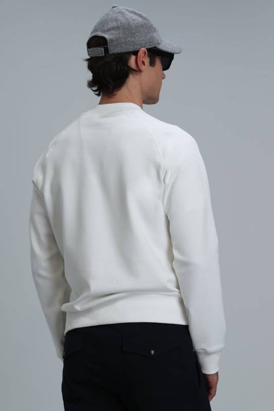 Bert Male Sweatshirt Off Whıte - 6