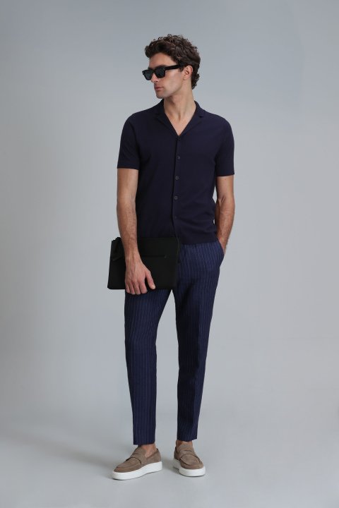 Best Men's Sweater Navy Blue - LUFIAN