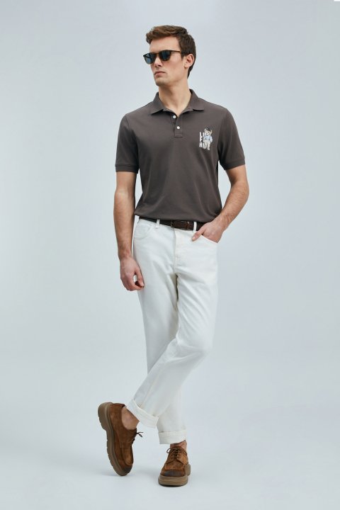 Best Smart Men's Polo T-Shirt Brown - LUFIAN