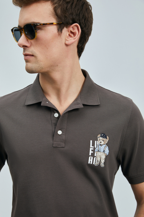 Best Smart Men's Polo T-Shirt Brown - LUFIAN