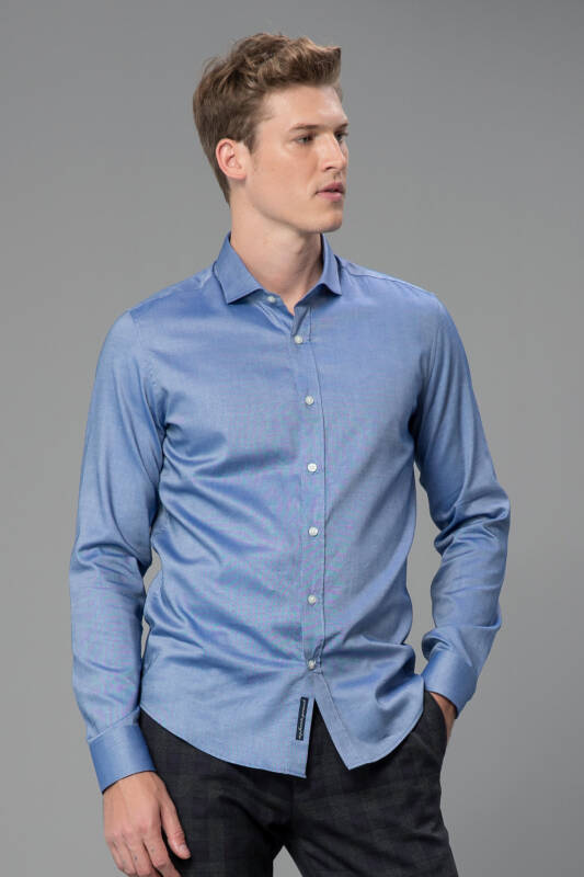 Bled Mens Smart Shirt Slım Fıt Sax - 2