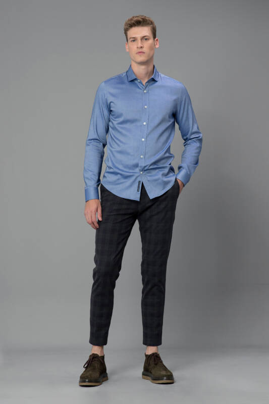 Bled Mens Smart Shirt Slım Fıt Sax - 3