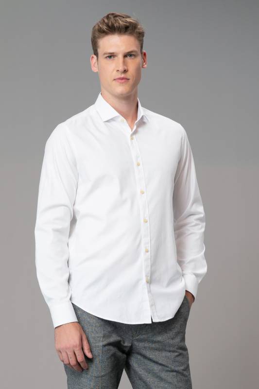 Bled Mens Smart Shirt Slım Fıt Whıte - 2