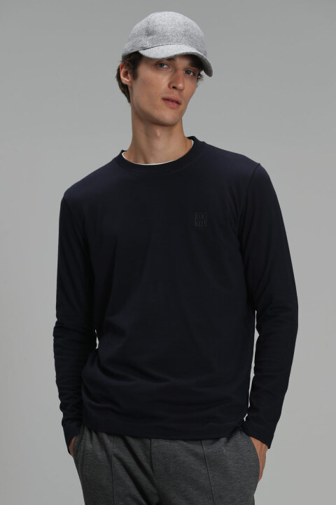 Blend Mens Long Arm T - Shirt Navy - Lufian