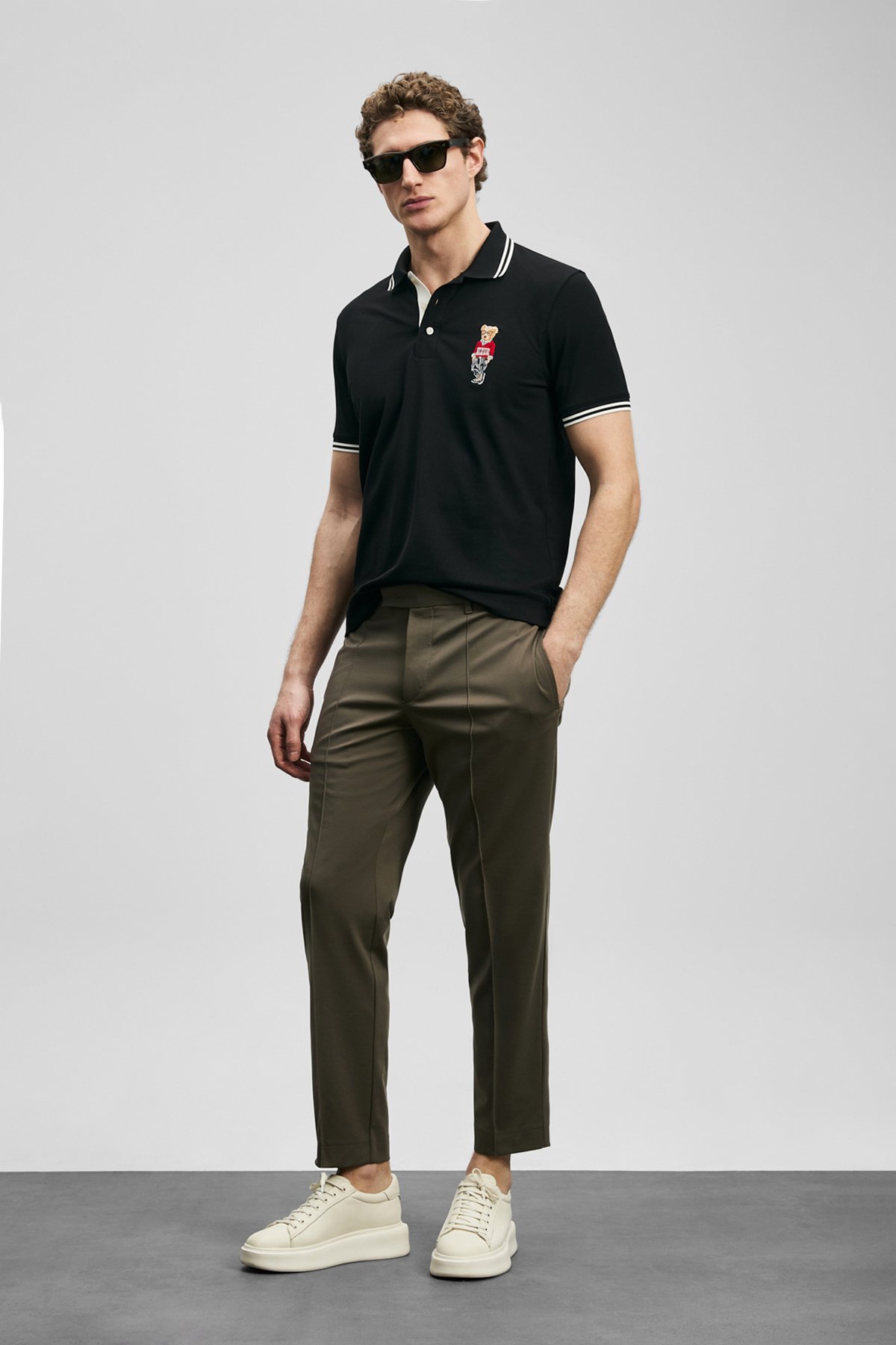 Brady Smart Men's Polo T-Shirt Black - LUFIAN