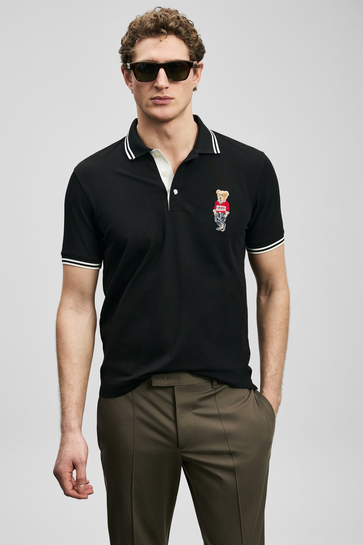 Brady Smart Men's Polo T-Shirt Black - LUFIAN