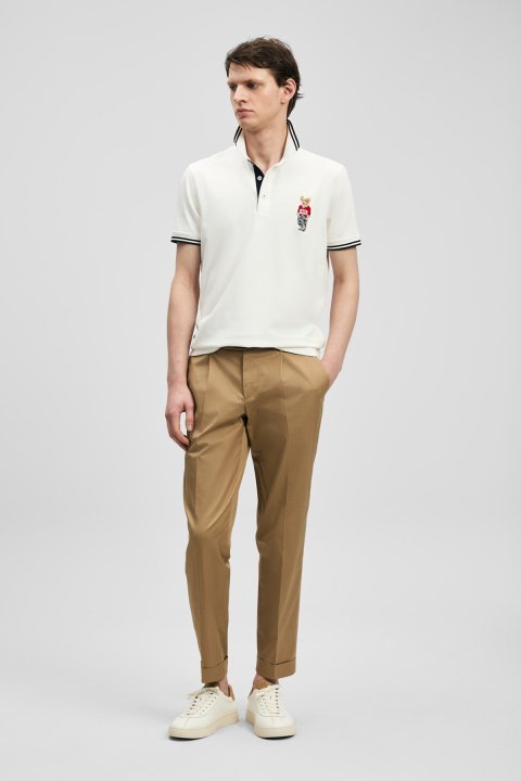Brady Smart Men's Polo T-Shirt Off White - LUFIAN
