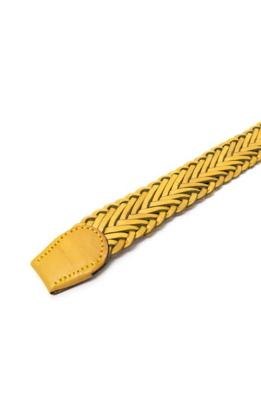 Braıd Mens Leather Belt Yellow- 21 - 3