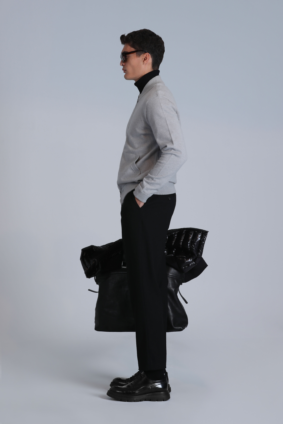 Brand Male Cardigan Lıght Grey - Lufian (1)