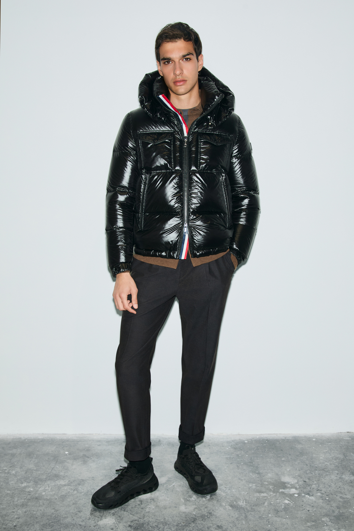 Bren Men's Shiny Hooded Down Puffer Jacket Black - LUFIAN
