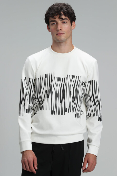Brendon Male Sweatshirt Off Whıte - Lufian