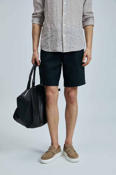 Peler Sports Men's Chino Shorts Slim Fit Black - LUFIAN