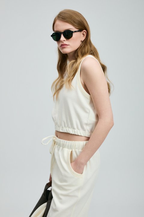 Karden Women's Knitted Undershirt Off-White - LUFIAN