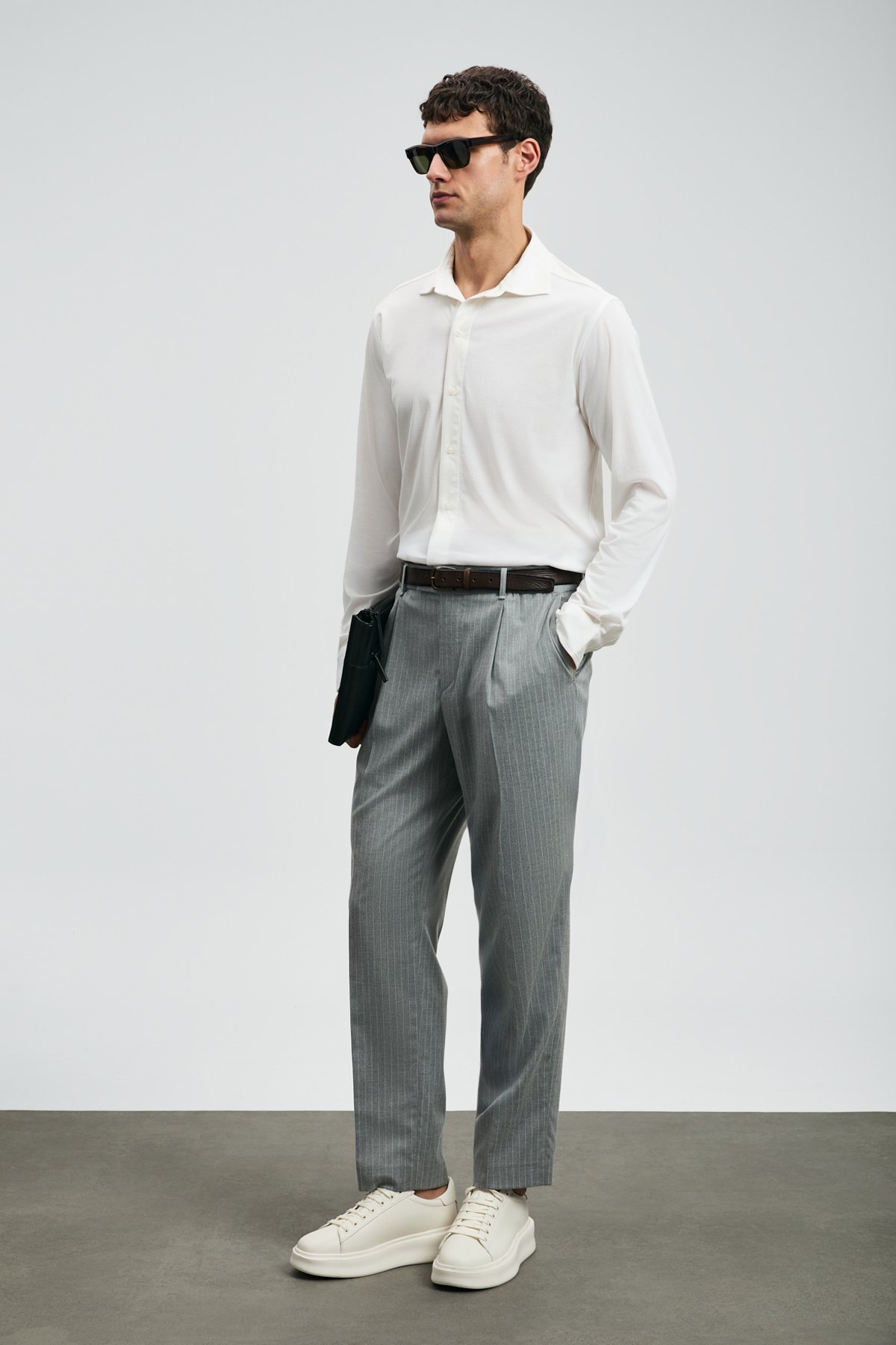 Carl Men's Basic Shirt Regular Fit White - LUFIAN