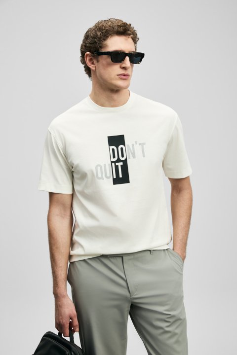 Carl Modern Graphic T-Shirt Off White - LUFIAN