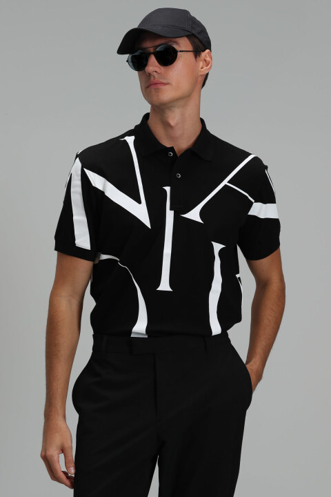 Carla Sports Polo Mens T - Shirt Black - Lufian