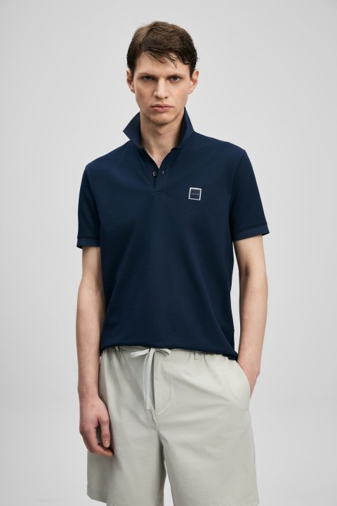 Carter Smart Men's Polo T-Shirt Navy Blue - LUFIAN
