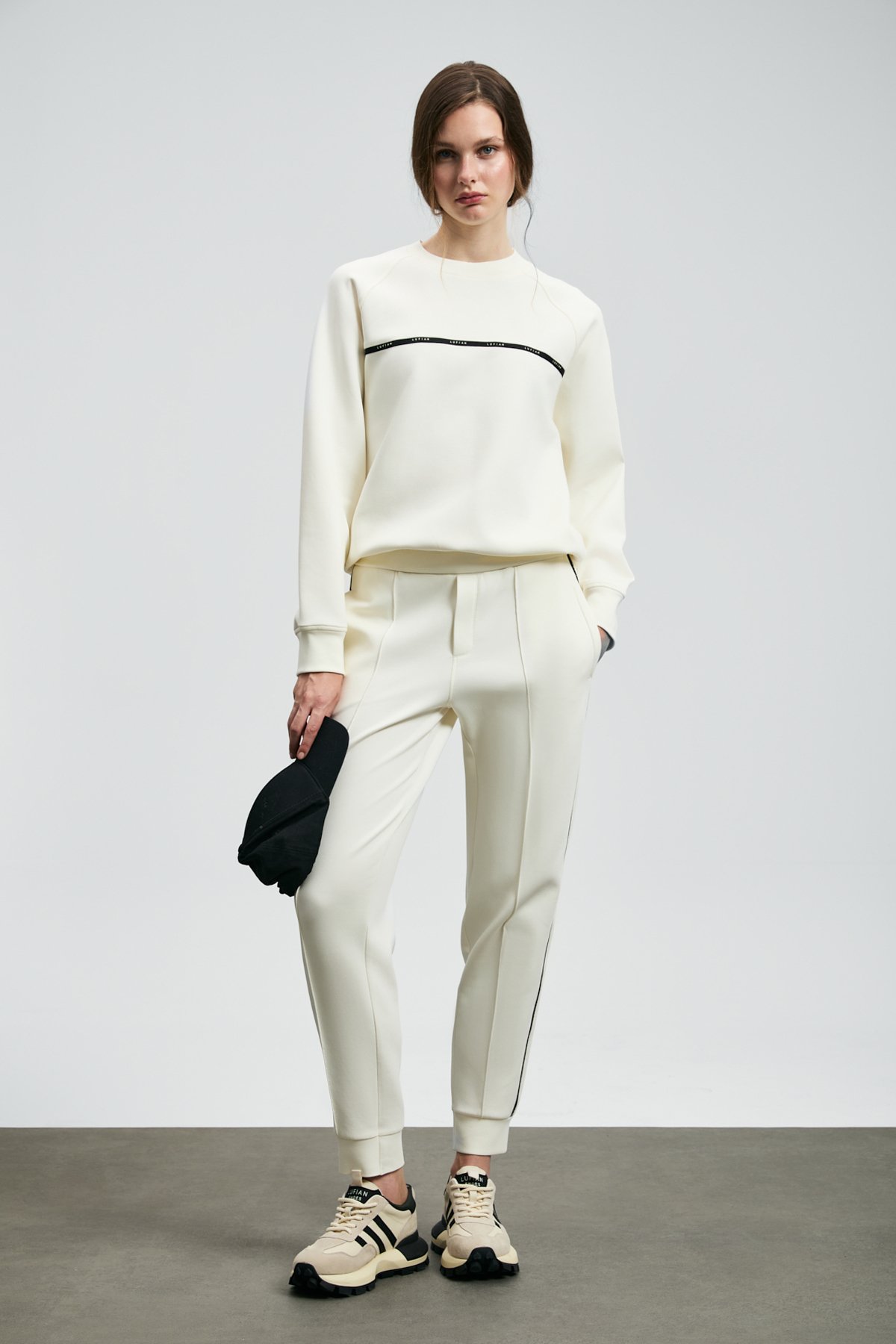 Cessıca Knitted Women's Sweatpants Off White - LUFIAN